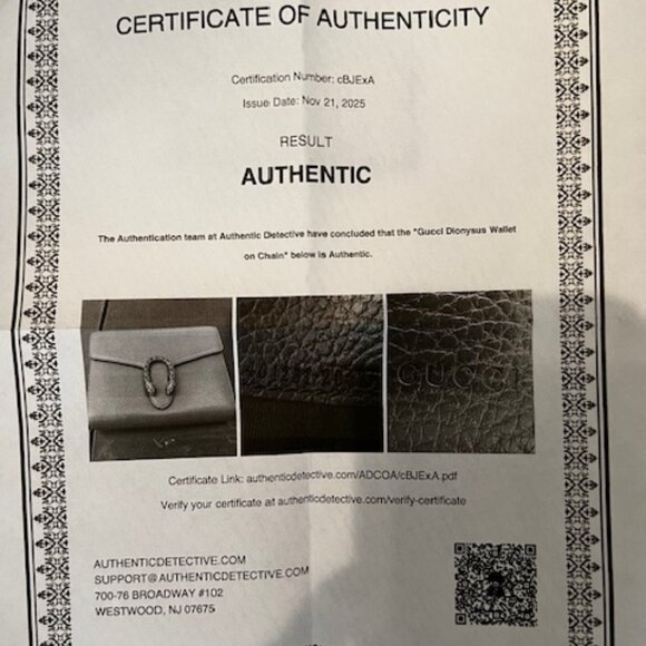 Gucci Dionysus Green Leather Wallet on Chain WOC w/ Dust Bag Auth - Picture 10 of 10